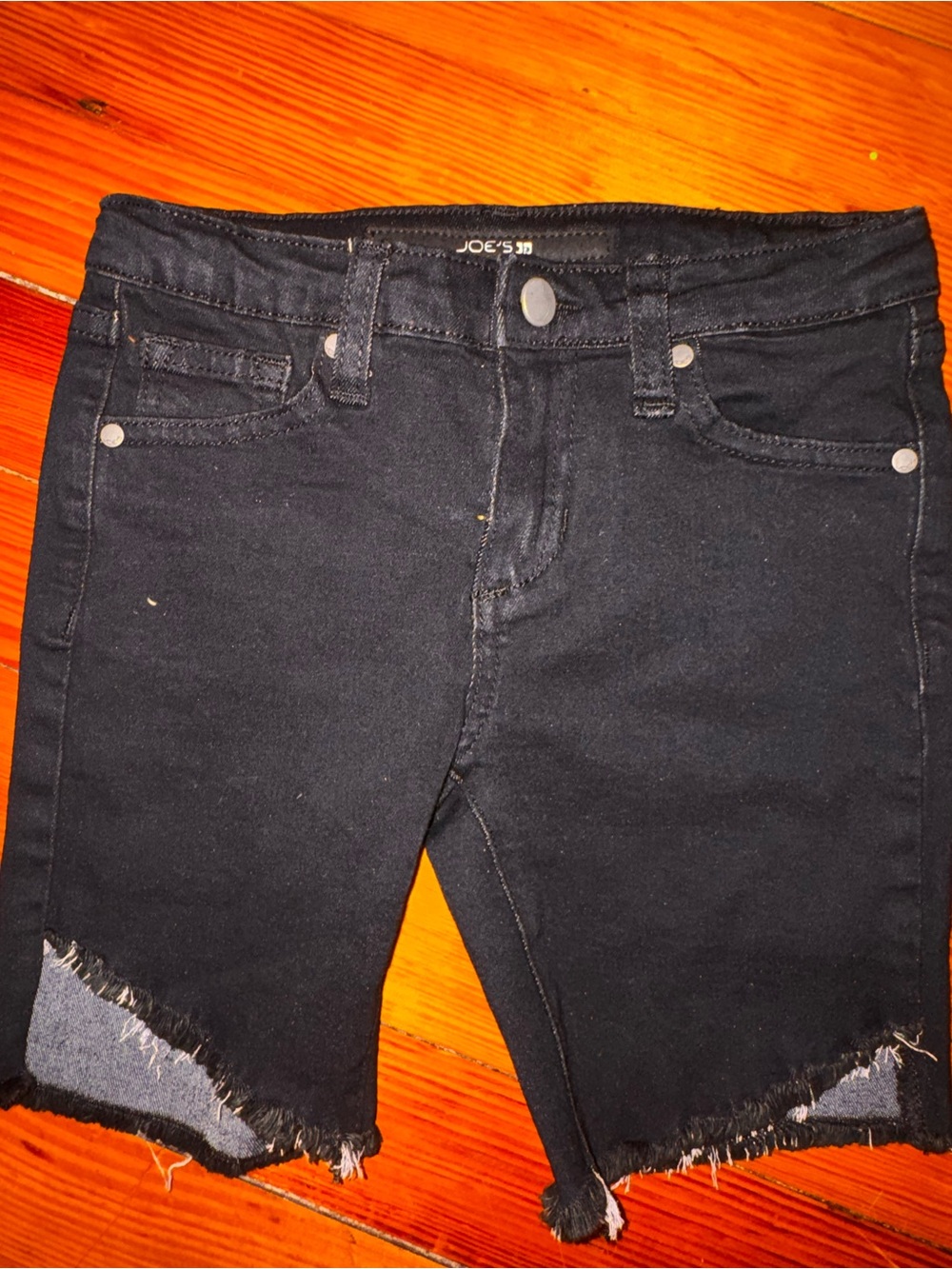 Joe's Jeans the Finn Black Frayed-Hem Denim Bermuda Shorts